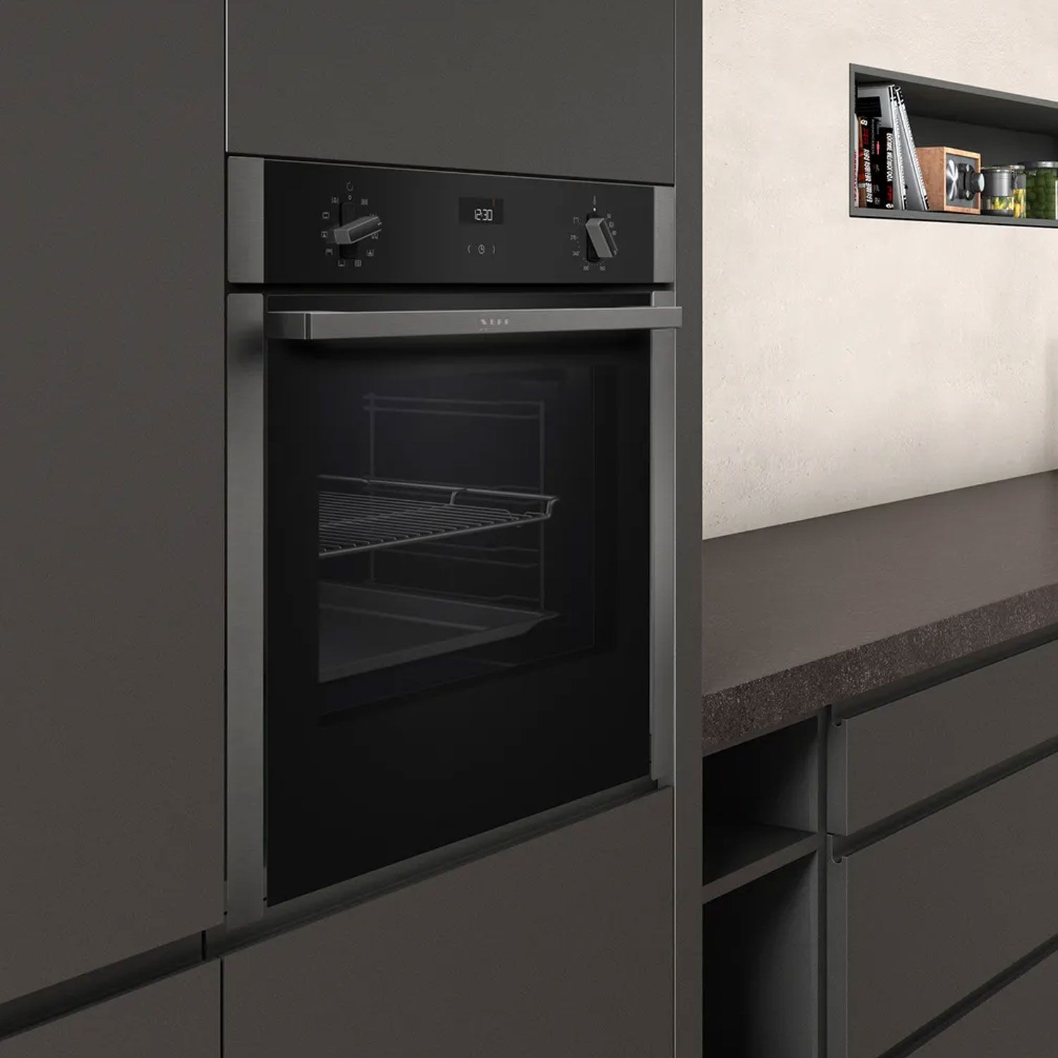 NEFF B3ACE4HG0B N50 Built-In Single Oven - Graphite | HBH Woolacotts ...