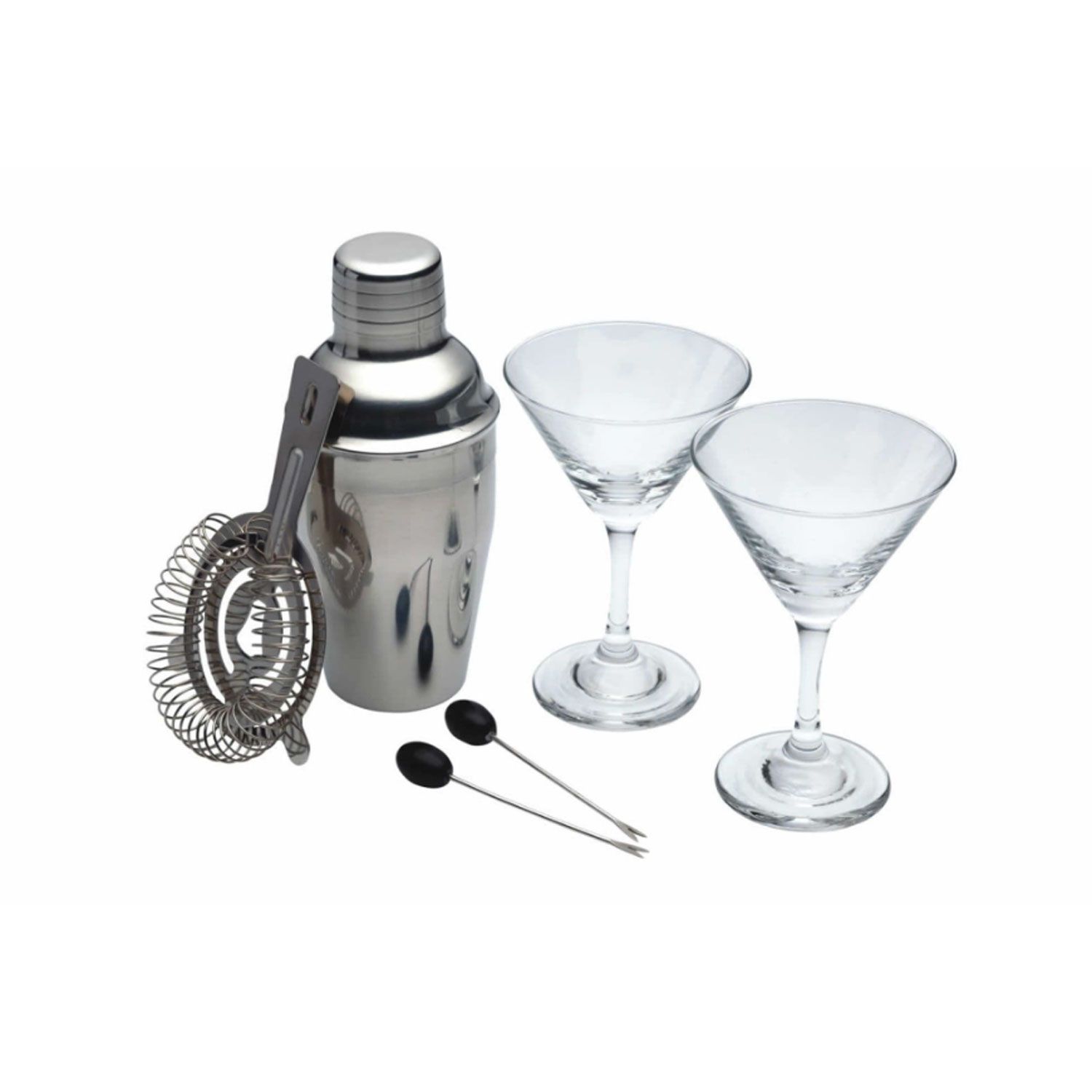 Bar Craft 6 Piece Mini Martini Cocktail Set Stainless Steel Gift for Him  Her