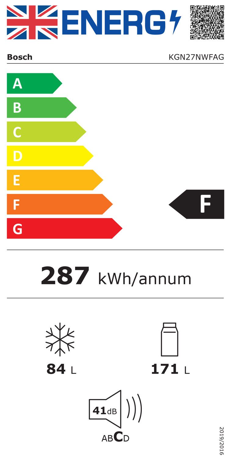 bosch serie 2 kgn27nwfag freestanding 50 50 fridge freezer white