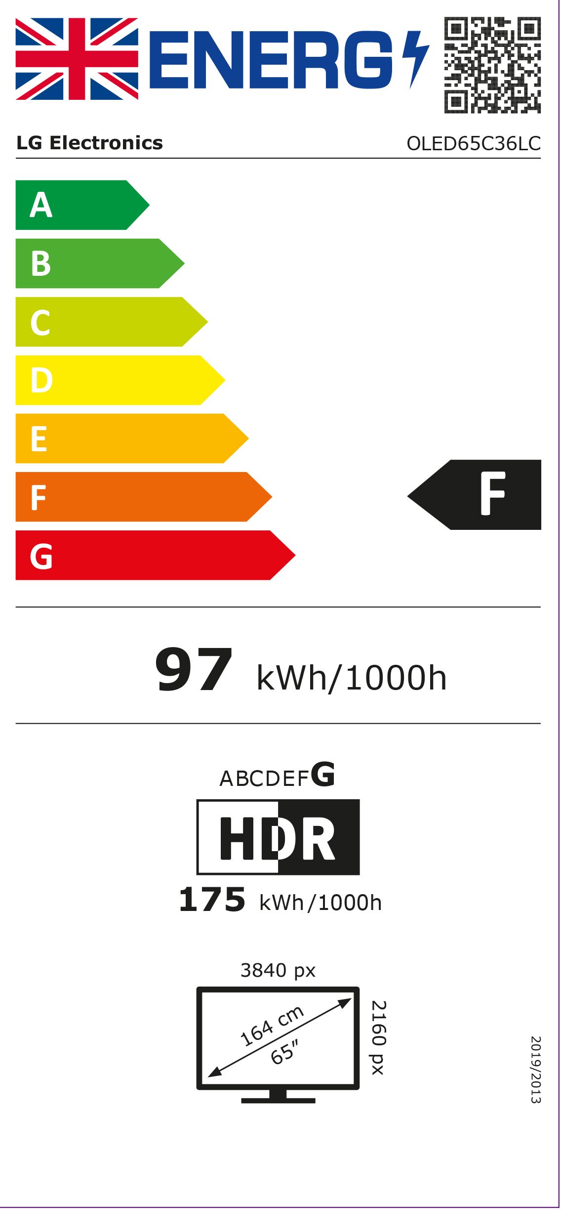 LG OLED65C34LA 65 OLED evo UltraHD 4K HDR10