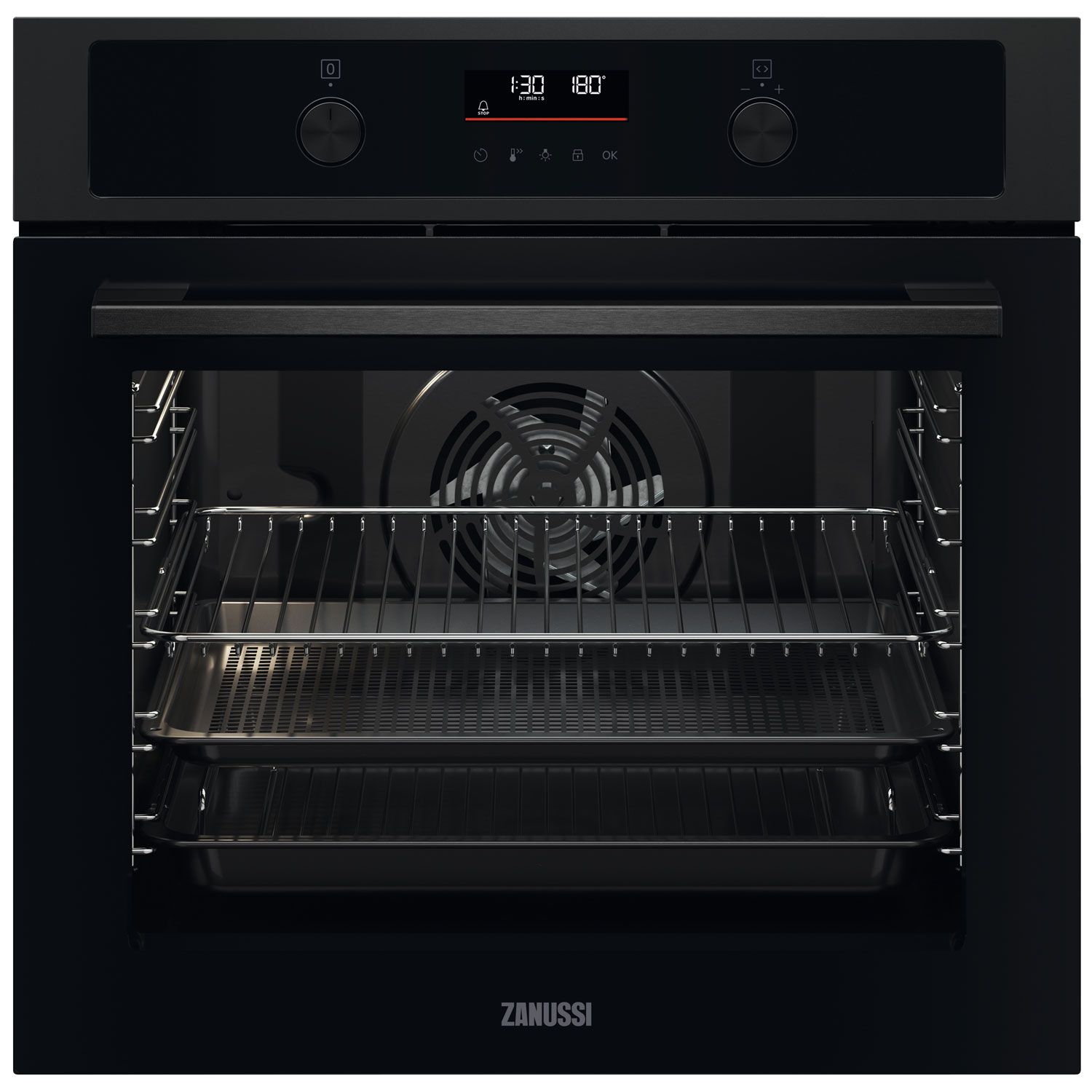 built in single oven black